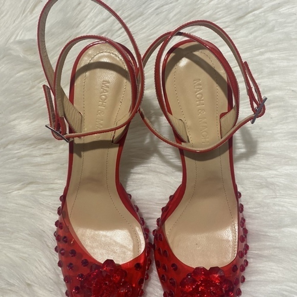 New Mach‎ & Mach crystal embellished clear ankle strap pump size 40EU - Picture 14 of 15